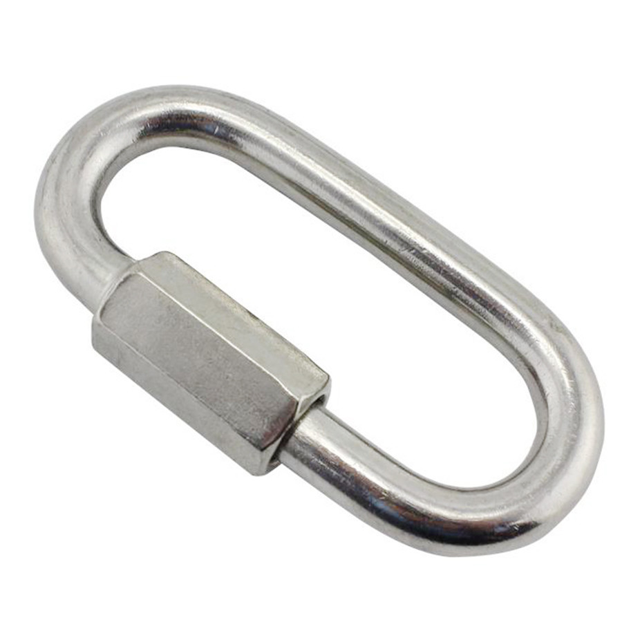 Flexibility Stainless Steel Oval Carabiner / Ss Quick Link Corrosion Resistance