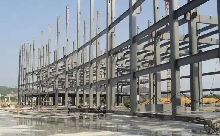 Garage Steel Structural Frame Hangar Car Parking Building / Plane Warehouse