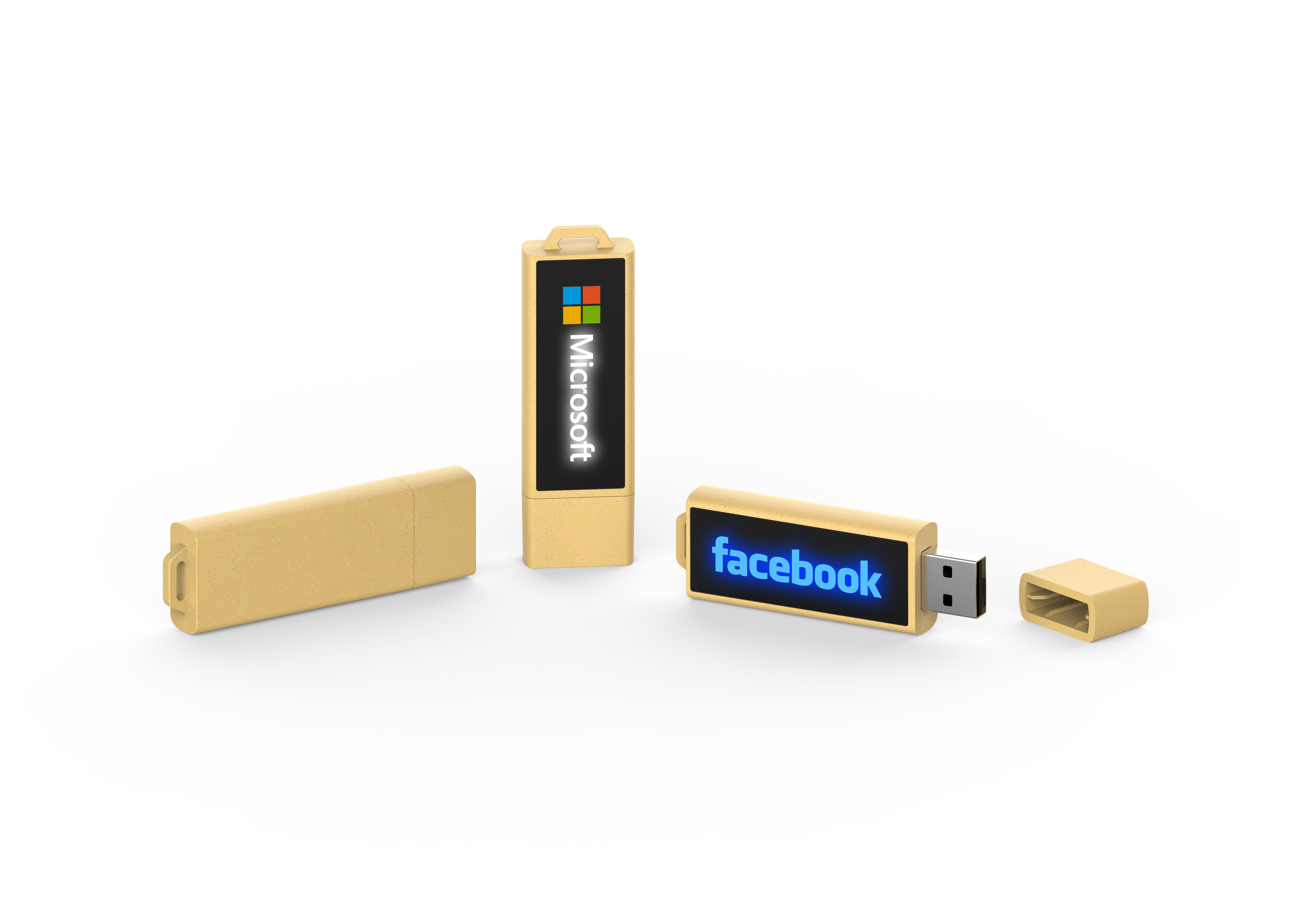 Straw And Plastic 128gb Flash Drives , Recyclable Materials Usb 2.0 Memory Stick