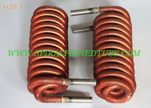 Heat Exchanging Copper / Cupronickel Water Heating Coil 0.75MM Fin Thickness for Water Tank