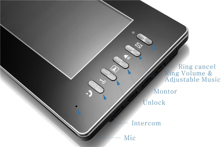 CK-104 @smart door bell 7 inch color screen and Intercom Video Door Phone for multi-apartment