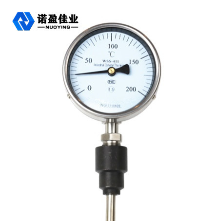 Hydraulic Oil SS Bimetallic Dial Thermometer 150mm Thread Connection