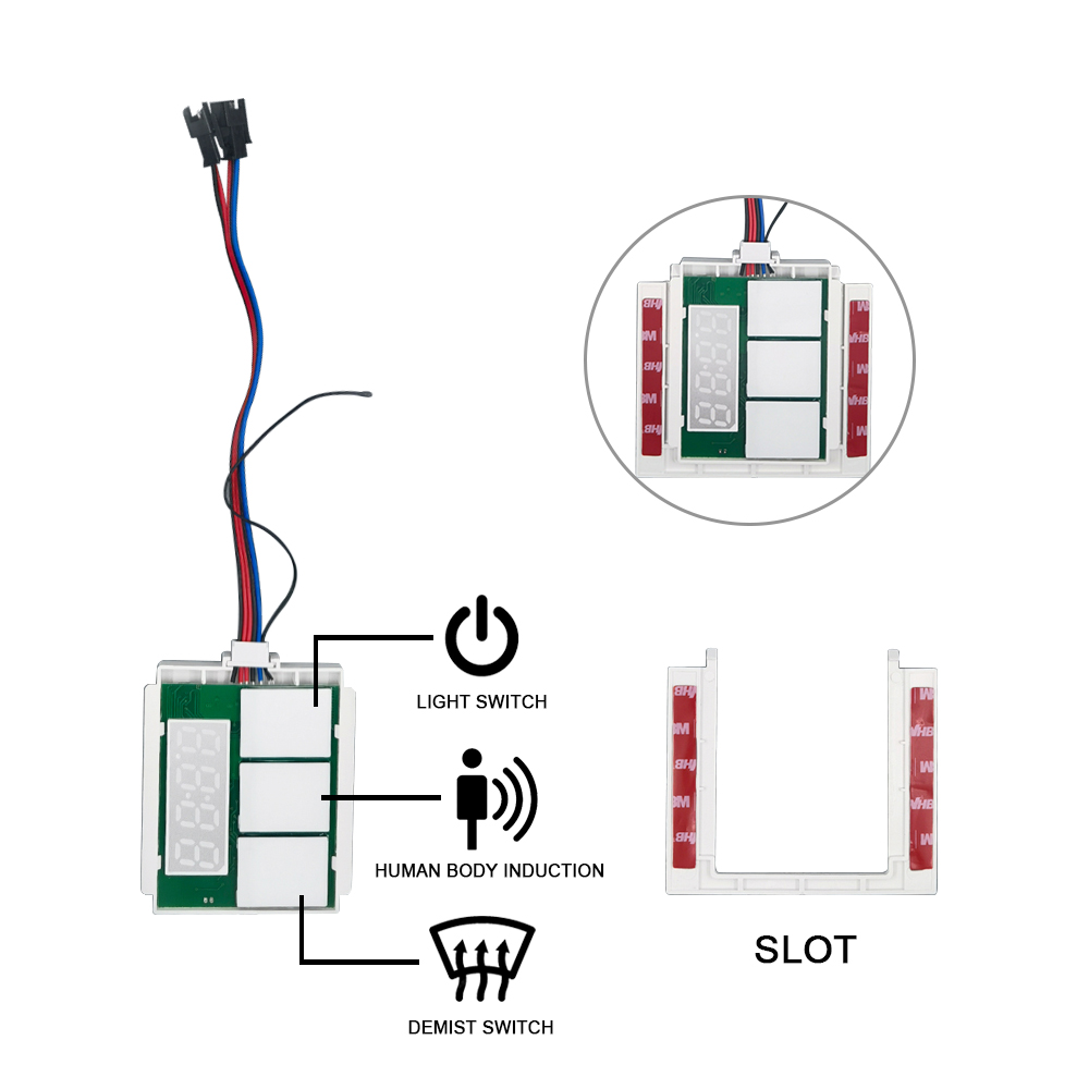 Convenient DC12V SL Muti-function Split Three Buttons Display Time Touch Sensor Switch