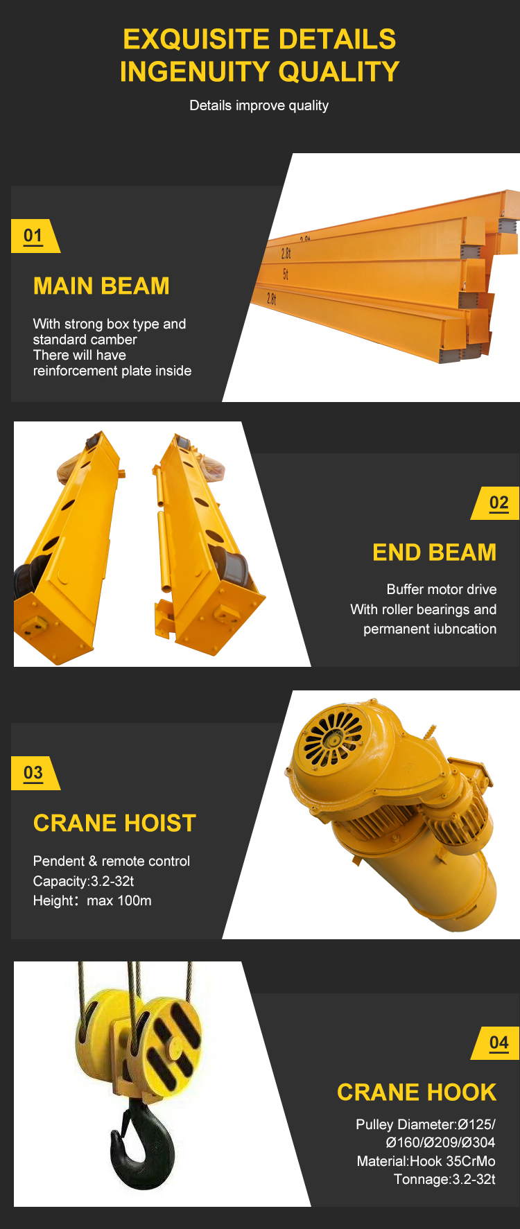 Single Girder Overhead Crane Cabin Workstation Bridge Crane