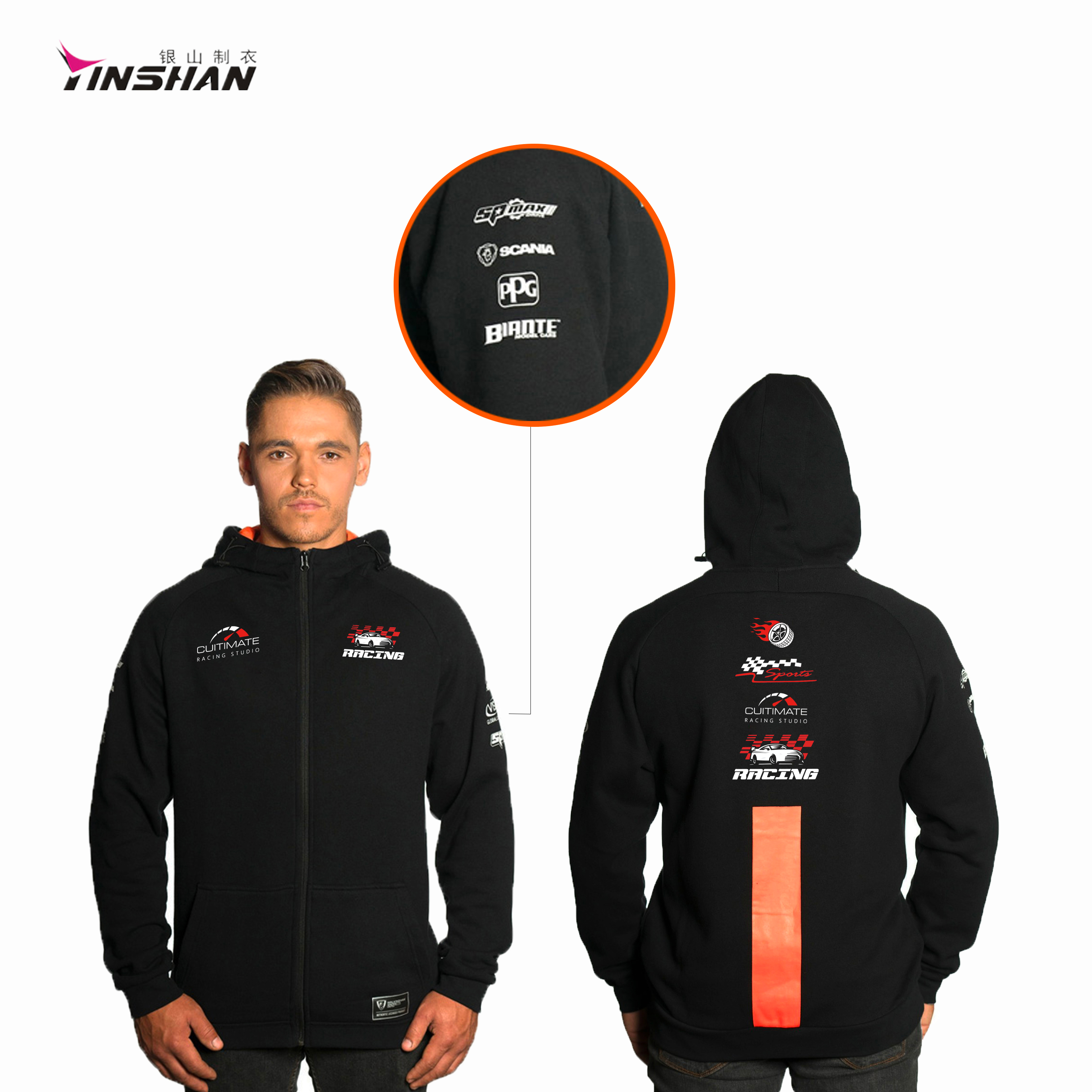 Woven Technology Customised Racing Team Hoodie for Personalization and Logo Design