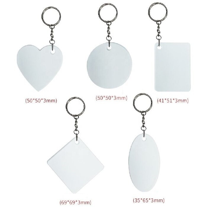 Custom Logo Double Sided Blank Sublimation Plastic Keychain For Sublimation Printing