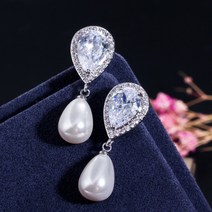 Ladies Luxury CZ Zircon Bridal Wedding Jewelry Sets Exquisite Necklace Earring Set Jewelry For Women