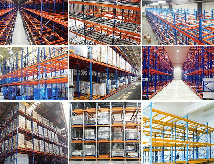 Push Back Pallet Racking Warehouse Storage Rack