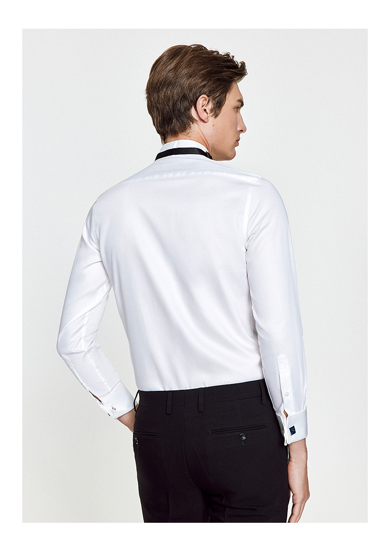 Men's Business Formal Fit No-Iron Shirt Closure Type Single Breasted with Velour Fabric