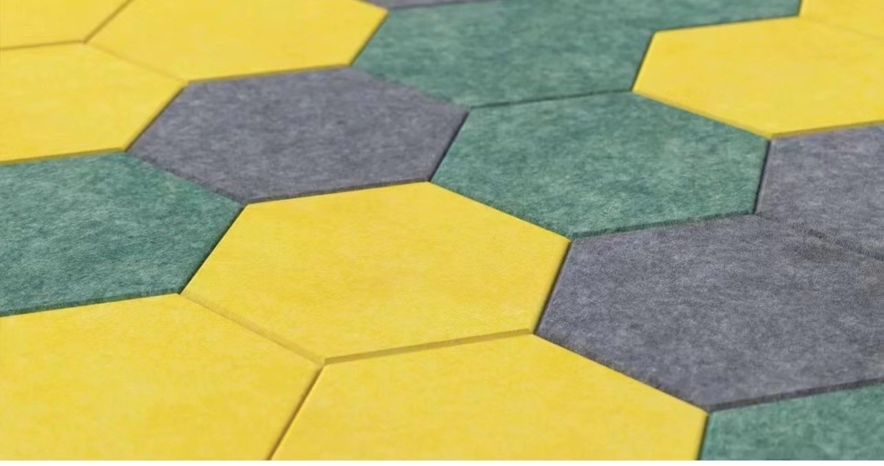 Polyester Felt Hexagonal Acoustic Wall Panels Sound Proofing Panels For Office