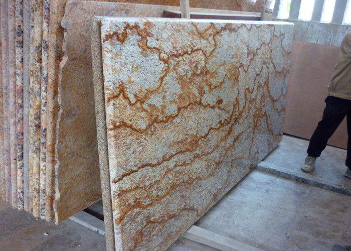 Tropic Gold Brazilian Granite Island Top / Granite Kitchen Worktops 37" Eased Edges