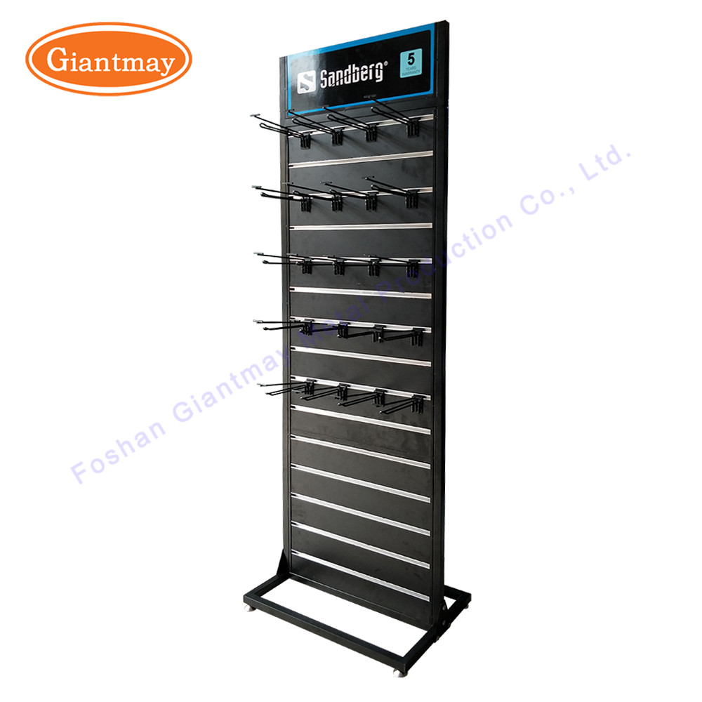 Metal Slatwall Hanging Hook Mobile Accessories Display Stand