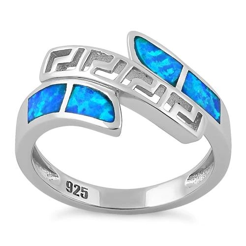 925 With Sterling Silver Greek Inifinity Pattern Lab Opal Band Ring Raw Opal Jewelry