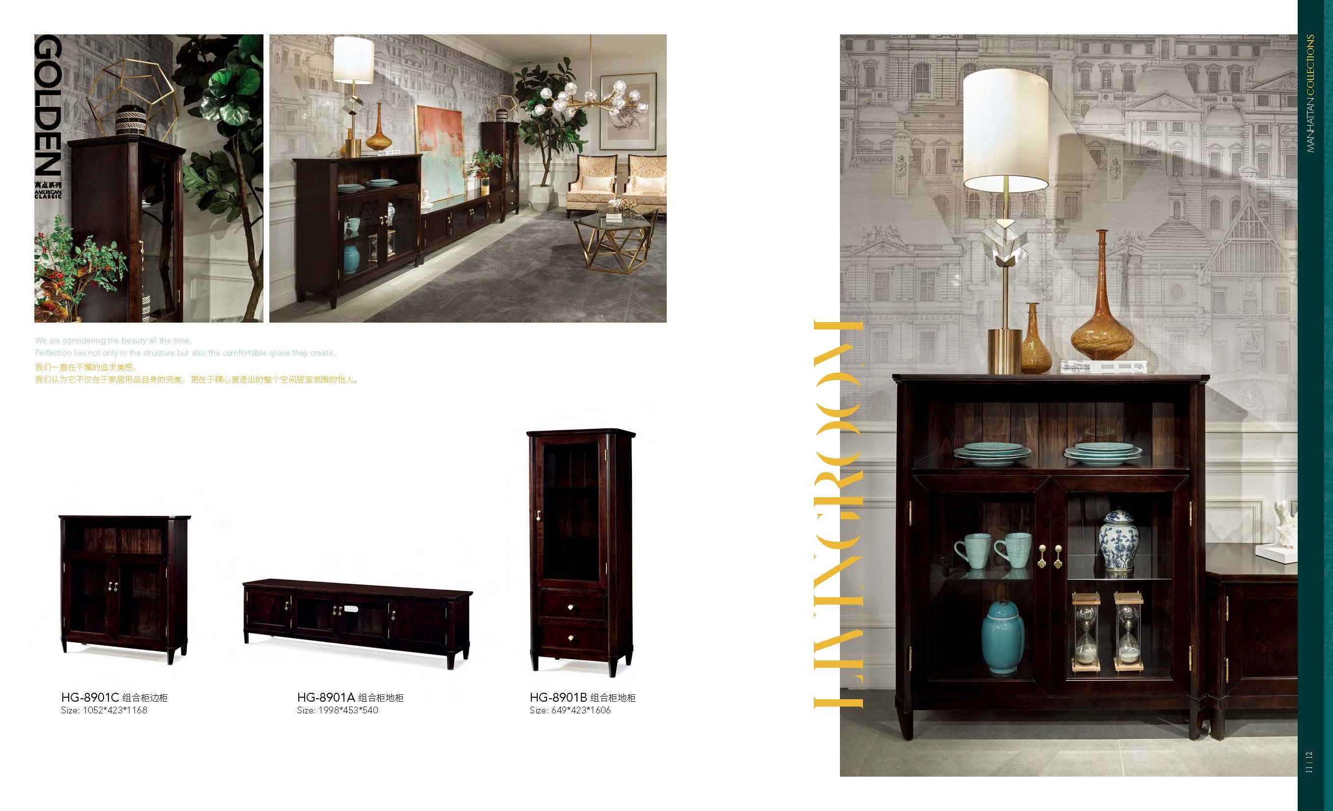 Light luxury wood furniture of dining room set by Long table with Upholstered dining chairs