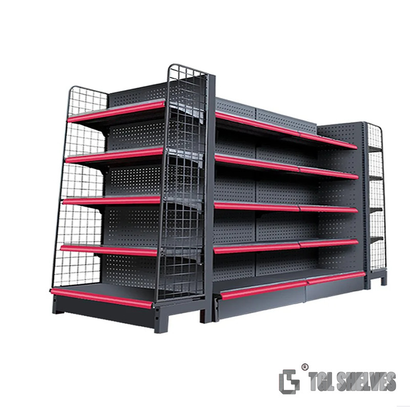 Powder Coating Supermarket Racking System , Economic Supermarket Hanging Rack Multi Layers