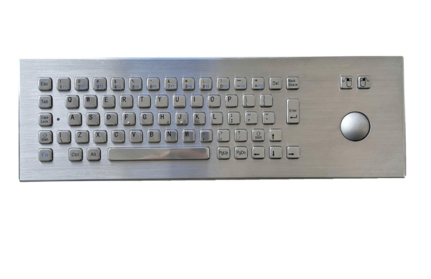 KIOSK IP65 / IK07 Industrial Keyboard With Trackball waterproof dustproof Front Panel Mounted -40℃