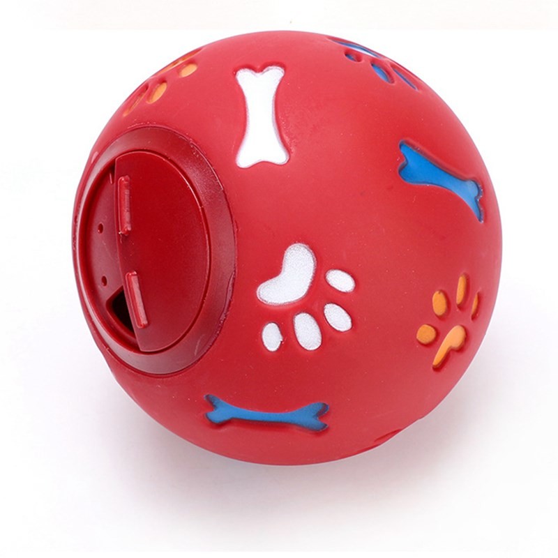 Blue / Red Color Dog Fetch Ball , Dog Snack Ball Chewable For Training Pets