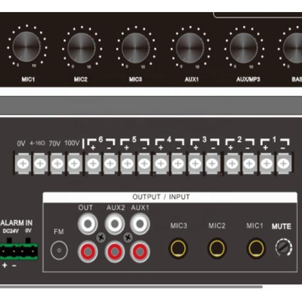 Mp3 FM 560W Mixing Amplifier 6 Zones Mixer Amplifier For Multiple Applications