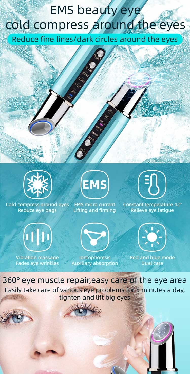 Mini Electric Portable Vibrating Eye Massager Pen Face Tool Anti Wrinkle Anti Aging Randomly Improve Eye Puffiness