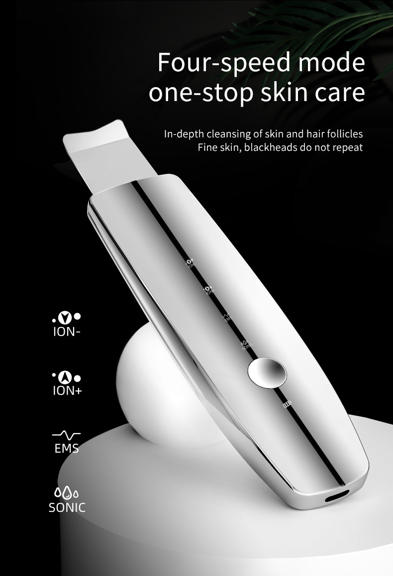 EMS Radio Frequency Skin Device Micro Electric Current Shock Ultrasonic Skin Scrubber