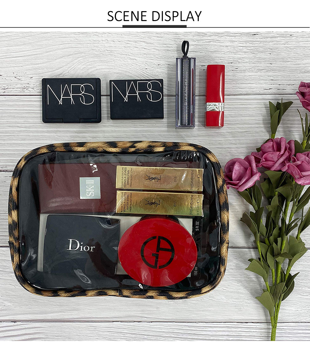 2pcs Women Portable Toiletry Bag With Zipper Closure
