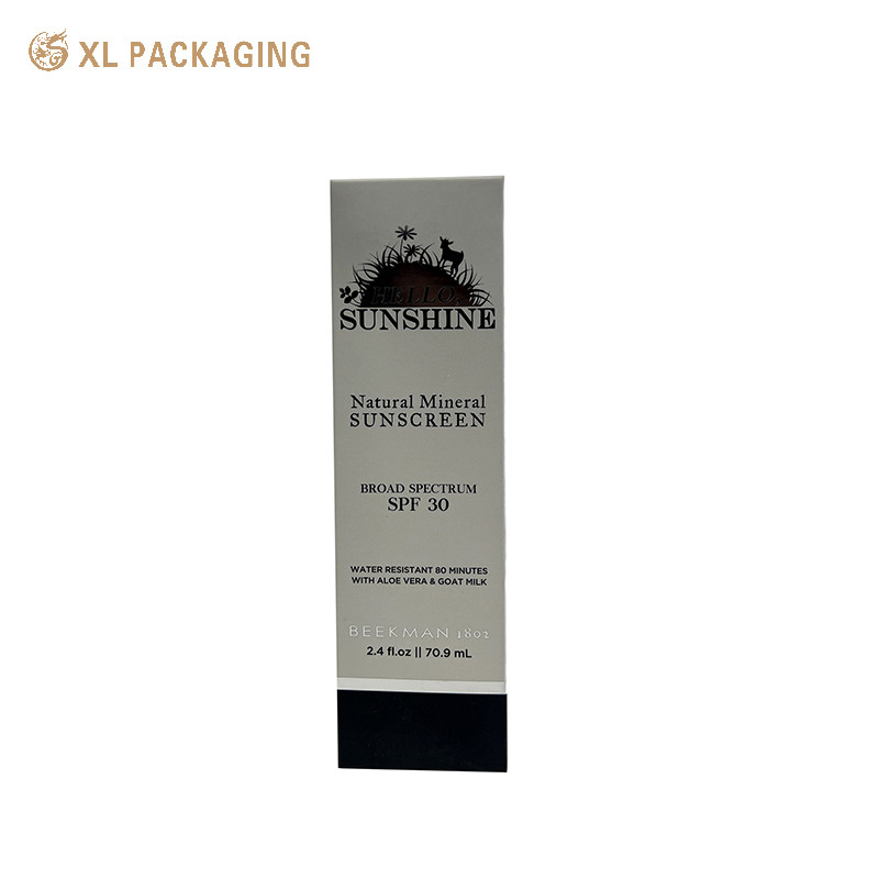 White Cardboard Foldable Card Box Cosmetic Essential Oil Packaging Box With Hot Silver