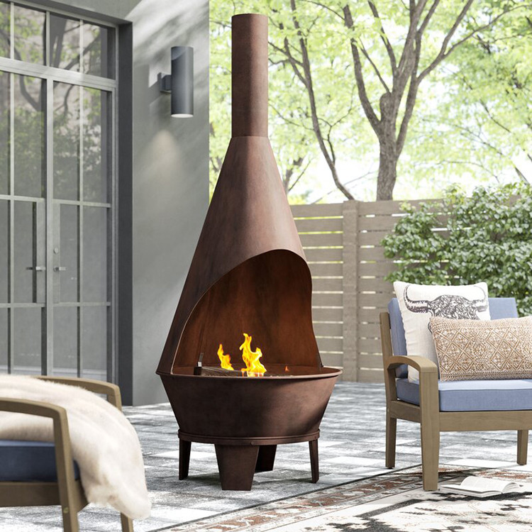 Corten Steel Fireplace Patio Furniture Gas Fire Pit Decorative Corten Steel Garden Treasure Fire Pits