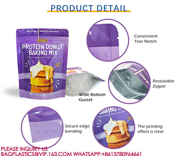 Bio Reusable Sealed Stand-Up Bag Window Zipper Bag Candy Snack Nut Food Packaging Bag