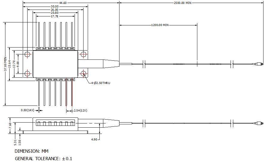 1550nm SLED Laser Diodes Superluminescent Diodes Broadband Light Source