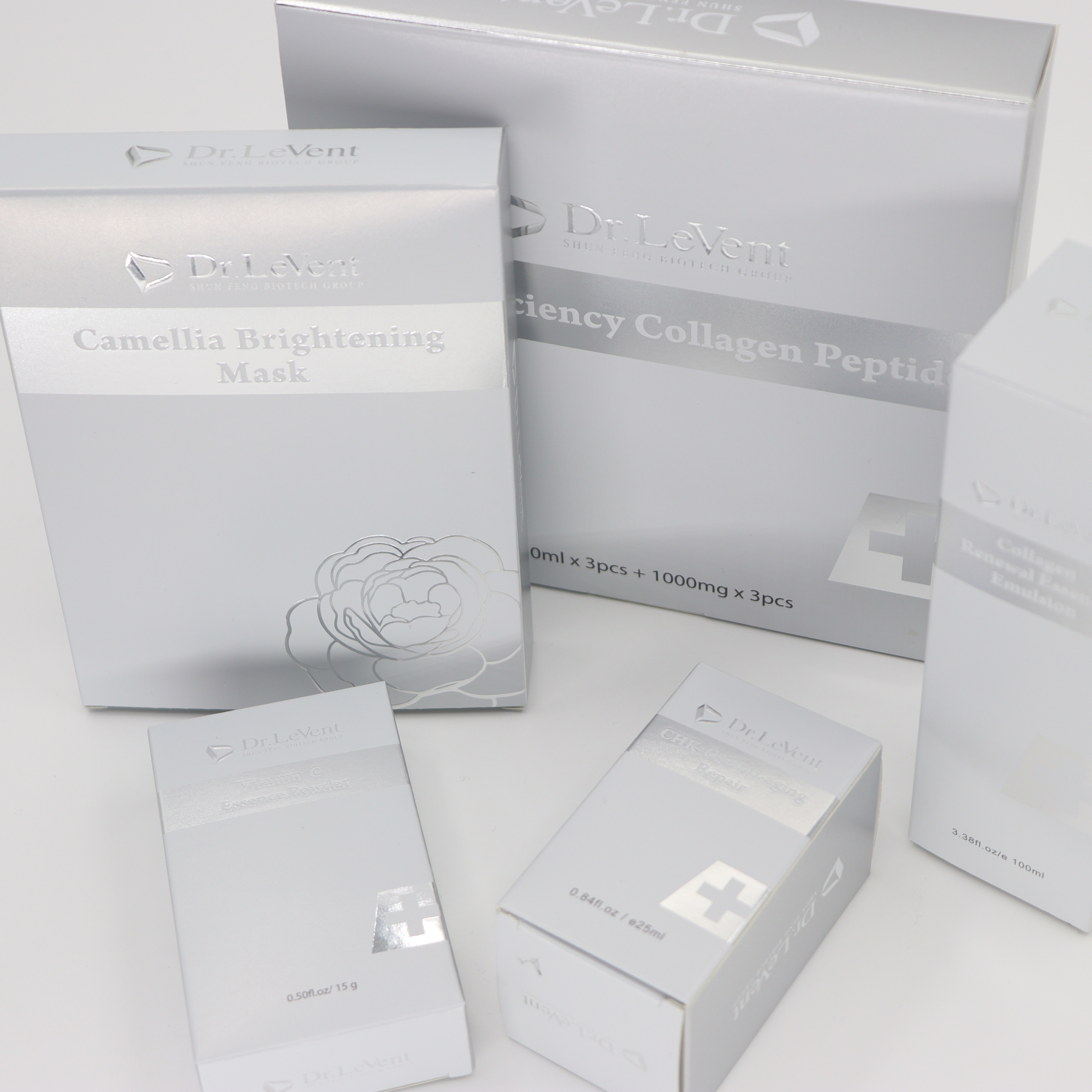 High-Grade Silver Skin Care Packaging Box Cosmetic Essential Oil Mask Packing Box Printed Logo