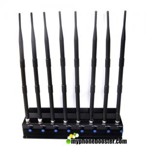 China Adjustable 8 Bands 20w High Power Wifi Signal Jammer Blocker Cell Phone Signal Jammer Block 2.4G 5.8G 5.2G  RF Signals on sale