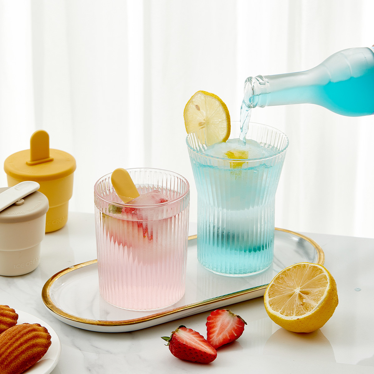 2 In1 Cup Shape Silicone Ice Cream Popsicle Molds Popsicle Stick Molds