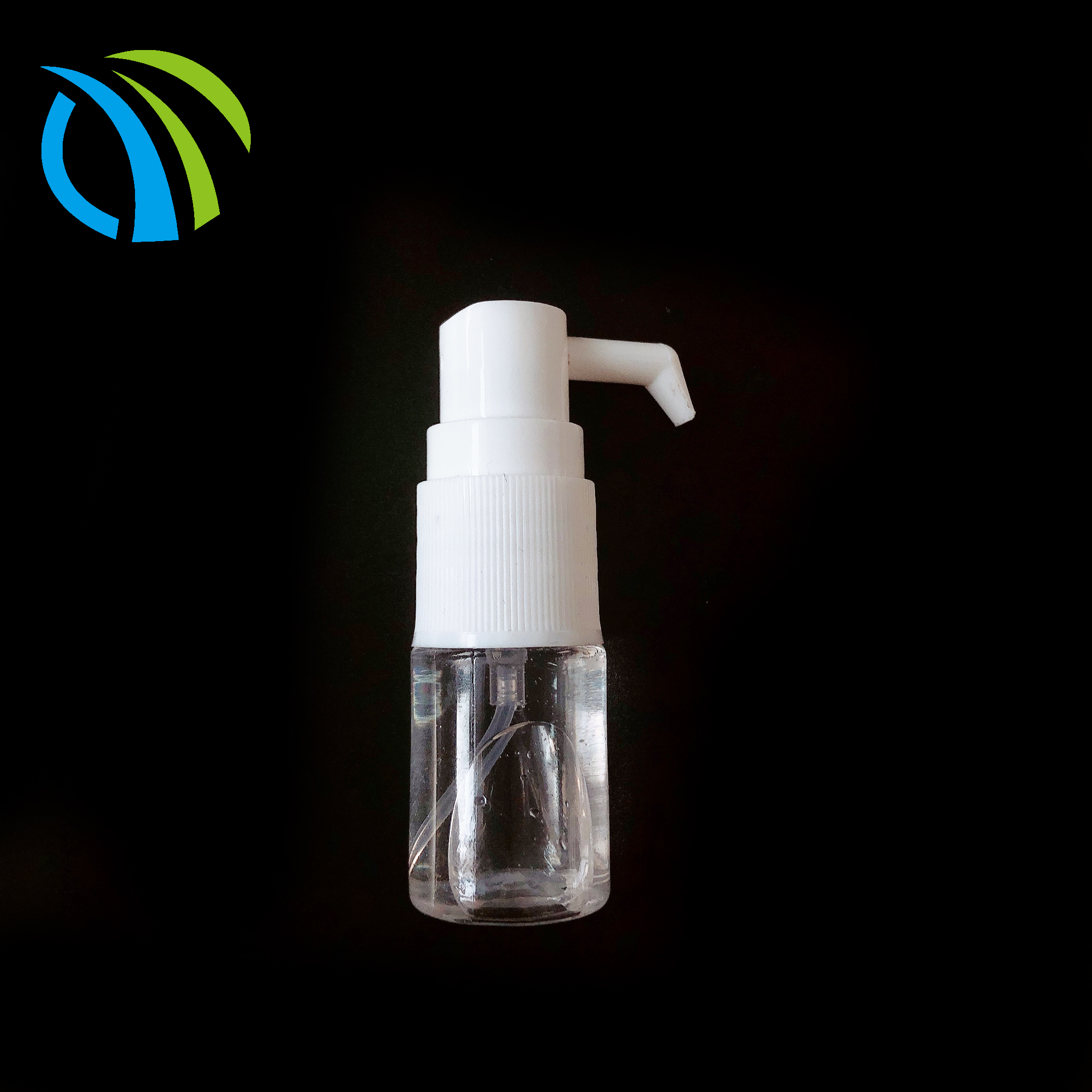 Mini 18mm white ribbed screw medical nasal sprayer for 15ml clear bottle