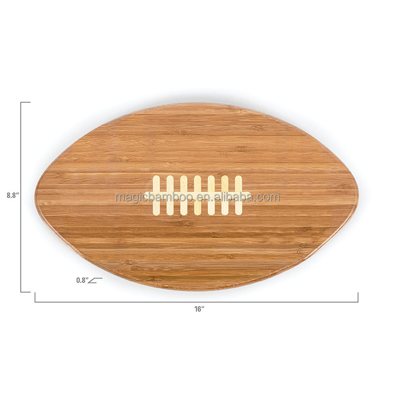 Natural Bamboo Football Cheese Cutting Board for Home Kitchen Rectangle Colour