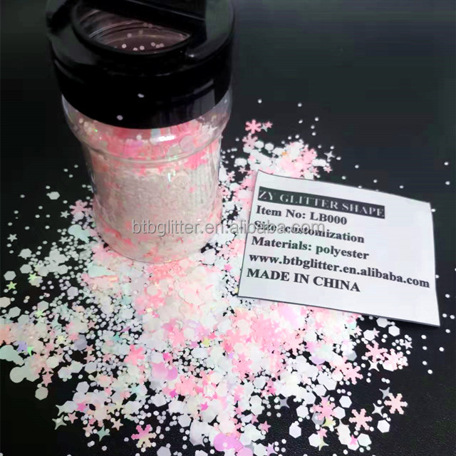 Create a Winter Wonderland with Our Christmas Snow Shaped Glitter in Bulk Bulk Materials Mix Shape Glitter Powder