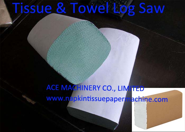 interfold tissue paper log saw