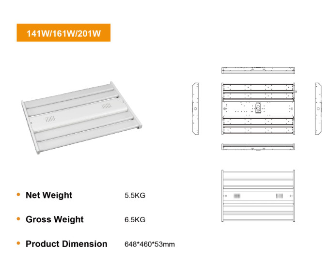 LC5.0 170lm/W 481W Linear High Bay LED Lights