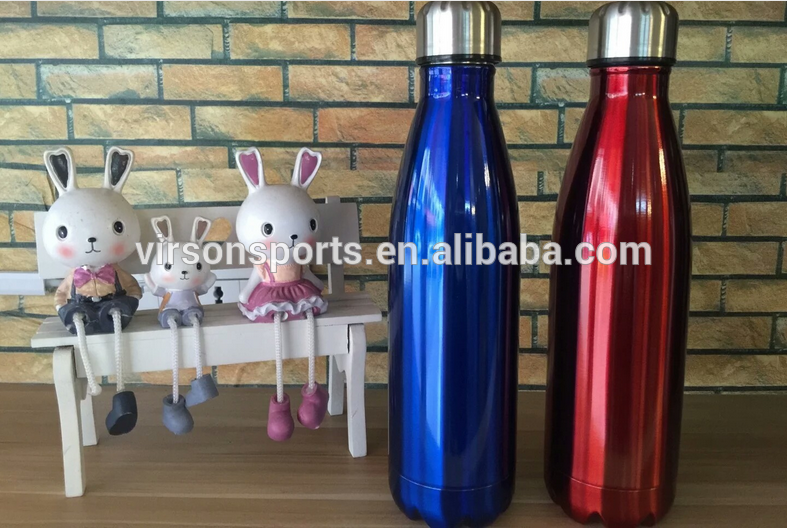 Virson Stainless steel swell outdoor sports water bottle,Double wall cola shape insulated