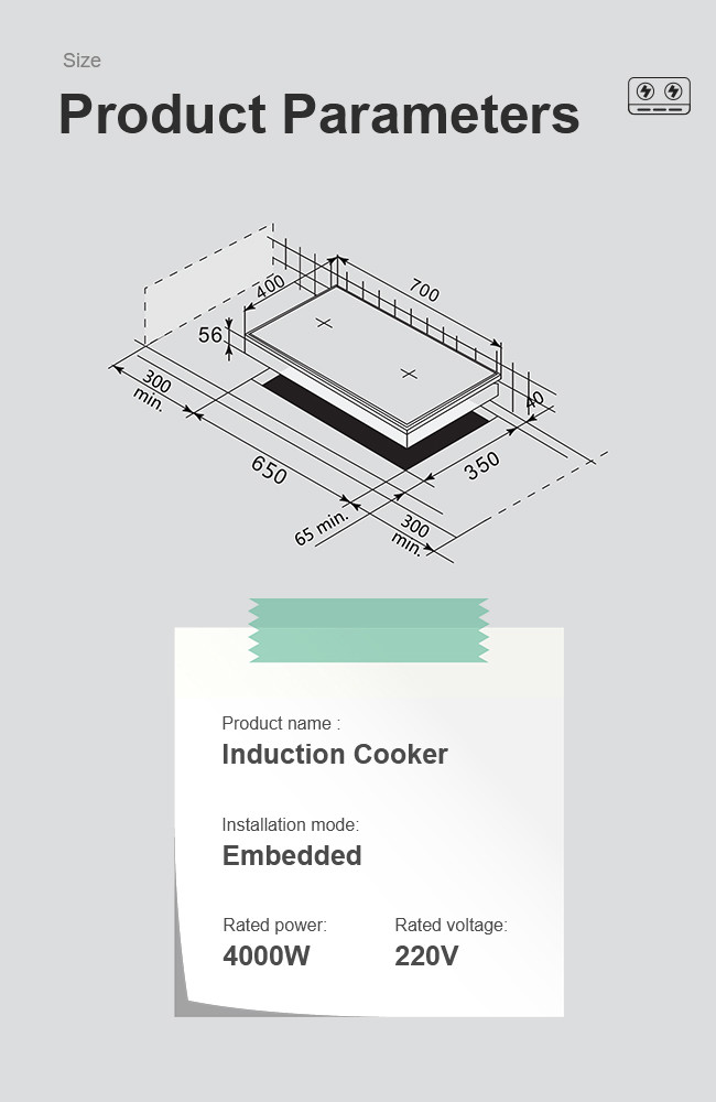 Touch Control Built In Induction Stove 3 Burner 6100W CB Certified