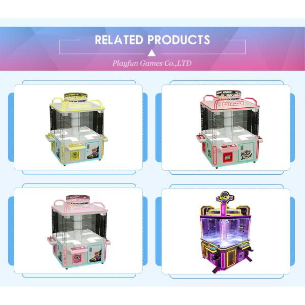 Playfun 2023 Latest Prize Coin Flash Vending Machine 2 Players Clip Gift Stickers Game Machine Chasing Boy Kids Playmachine