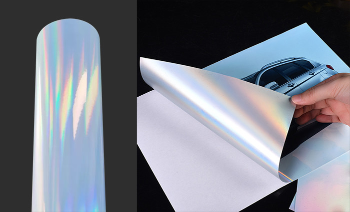 PET Rainbow Laser Surface Self Adhesive Photo Paper A4 For Stickers