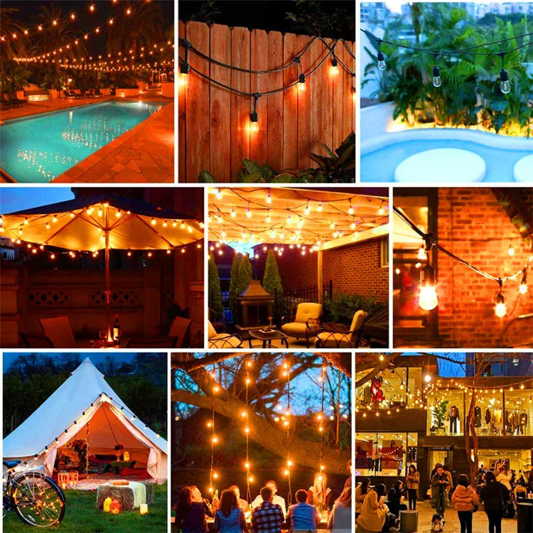 Stable DC12V RGB Outdoor String Lights APP Control Multipurpose