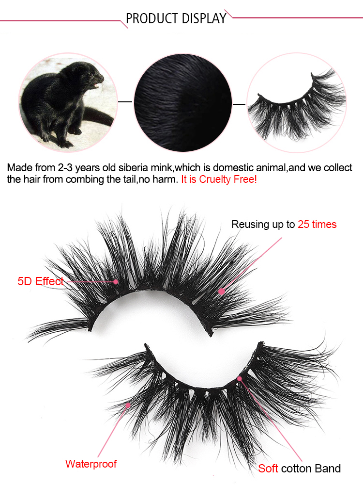 Mytbeauty Wholesale Real 5D Lashes Cruelty Free Dramatic 5D Mink Eyelashes Custom Eyelash Packaging Private Label 25Mm Eyelashes