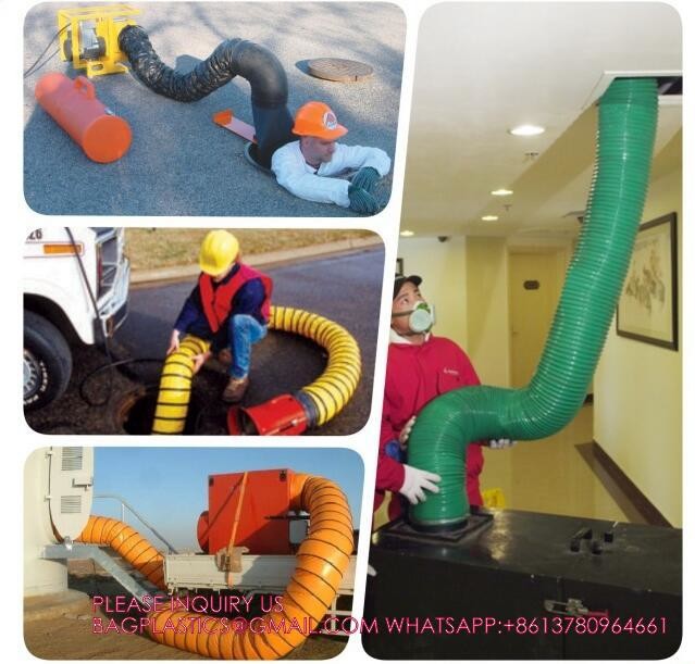 Ventilation Confined Limited Spaces Air Supply 200mm 5m Fire Resistant PVC Flexible Air Duct