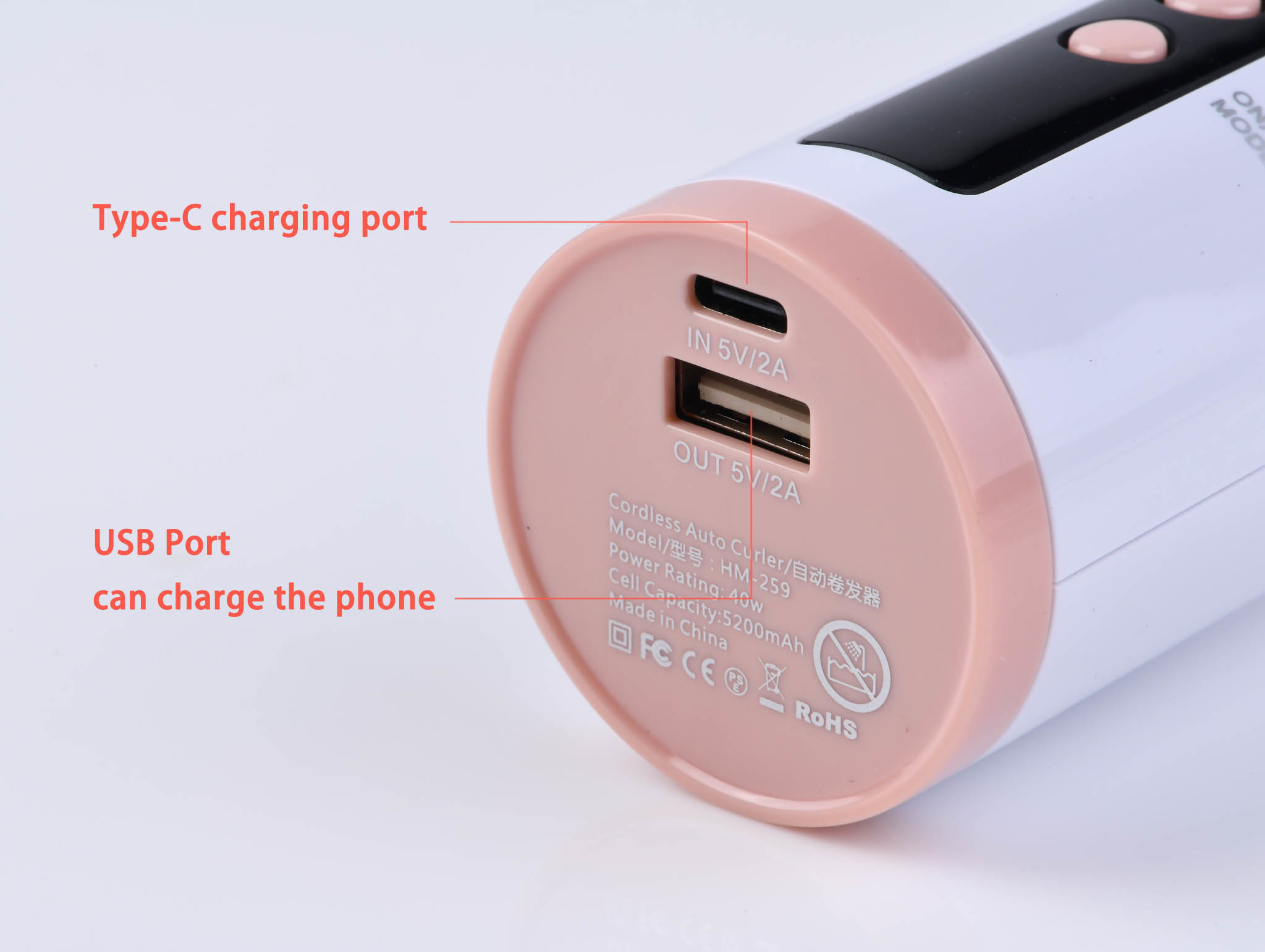 FCC Certified Rechargeable Rotating Automatic Hair Curler