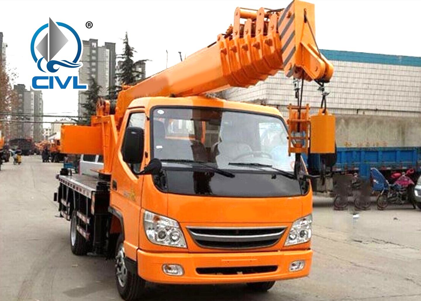 Heavy Duty 12 Ton Truck Mounted Telescopic Crane 6x4 LHD Truck Cargo Lift