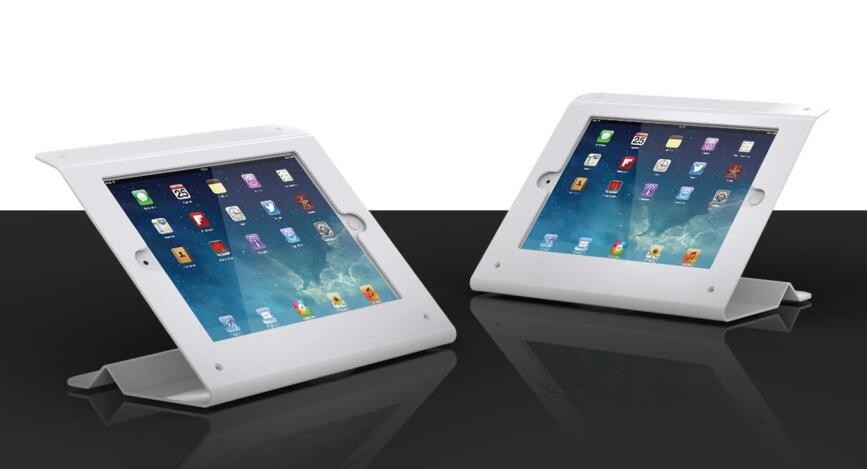 COMER anti theft lock tablet counter-top display mounted 360 degree rotating tablet stand for digital retail stores