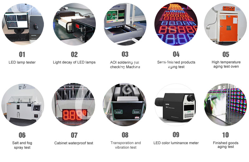 Outdoor Waterproof Gas LED Signs with Red Tube Chip Color 8.889/10 Number Format