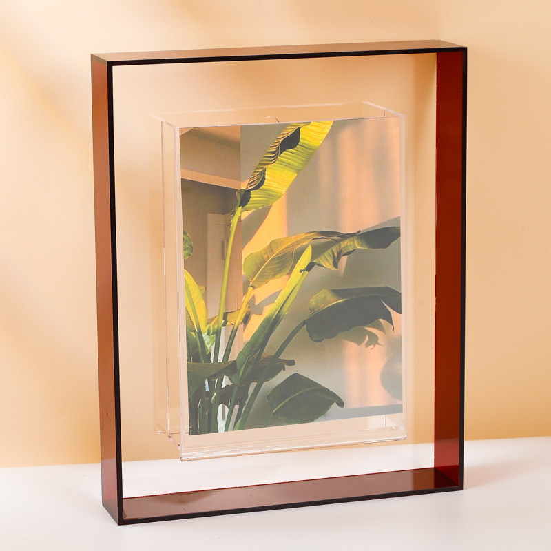 8.5'' X 11'' Modern Acrylic Photo Frame Free Standing Assembled With Metal Pegs