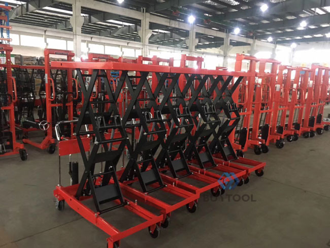 Electric Hydraulic Double Scissor Lift Table Cart 56" Lifting Manual Scissor Table